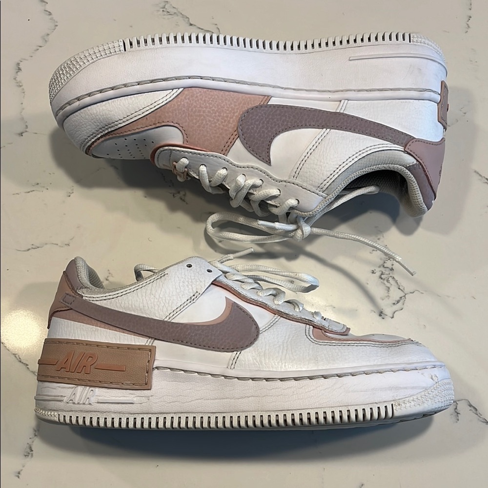 Women's Nike Air Force 1 Low Shadow White Pink Oxford - Size 8